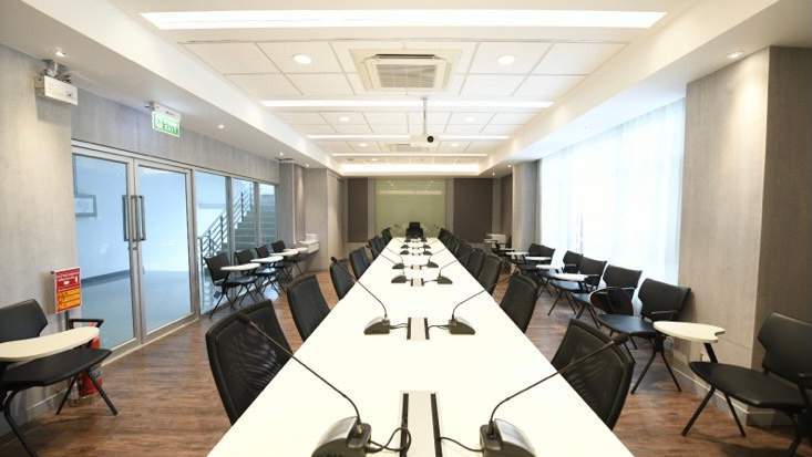 Completed conference room interior