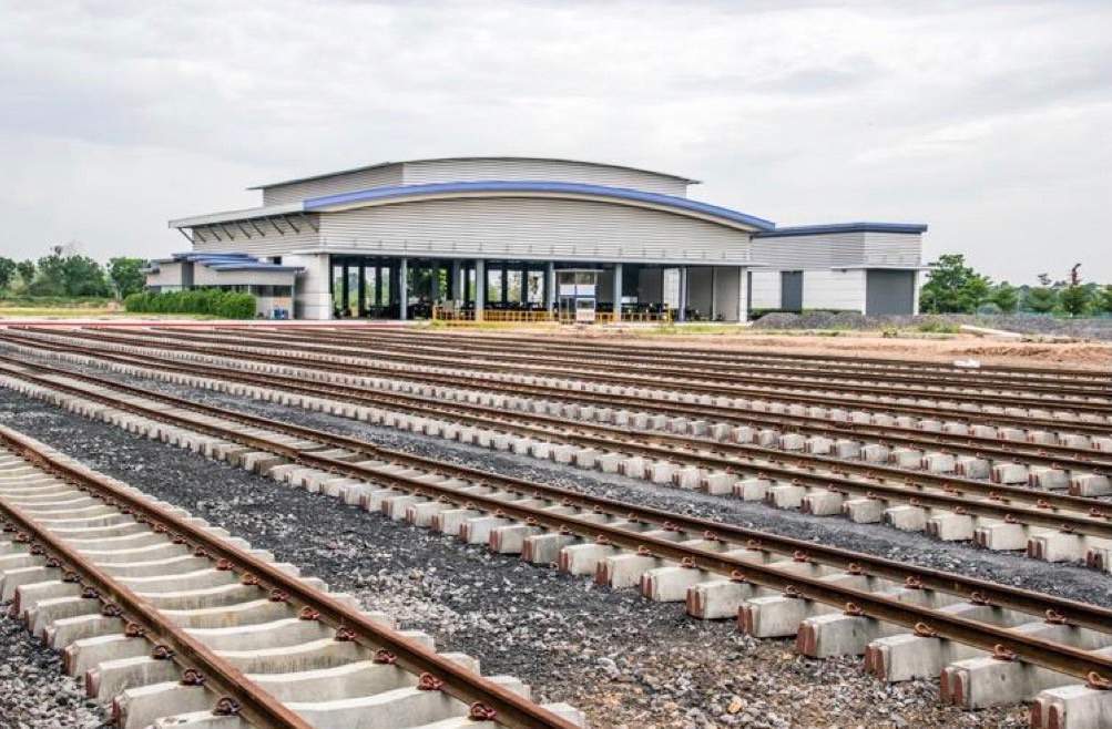 Completed train maintenance depot and rail yard