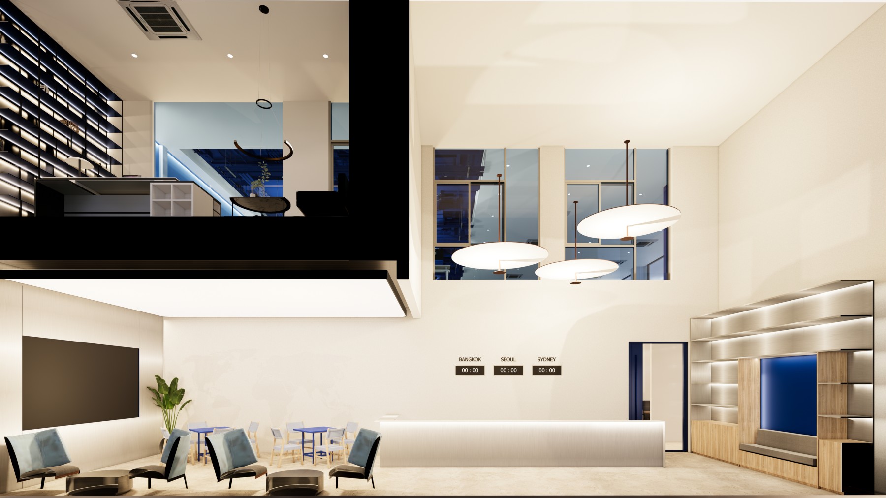 Hyundai Office reception and lobby perspective