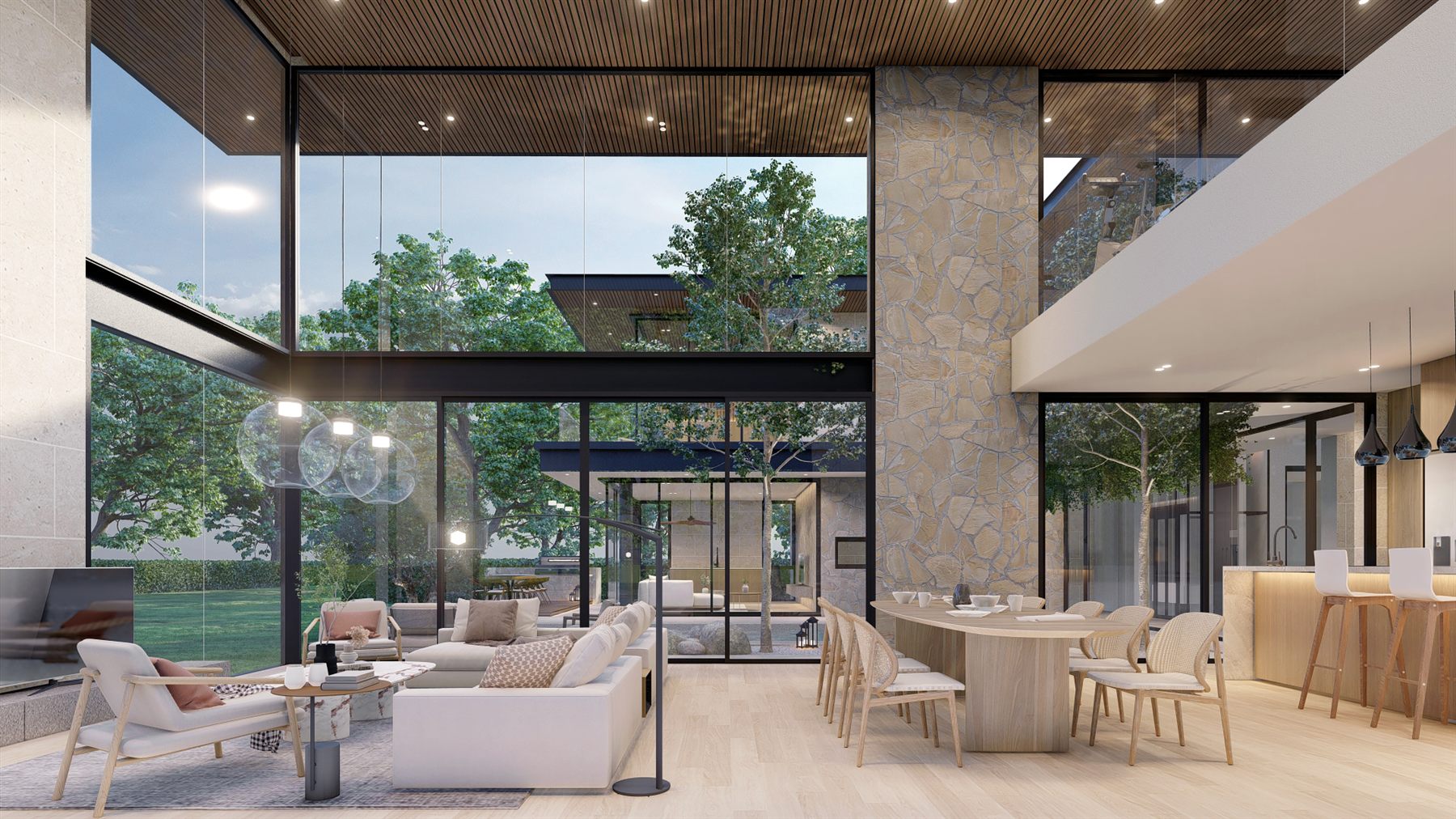 Perspective ห้องนั่งเล่น Phoenix Home M