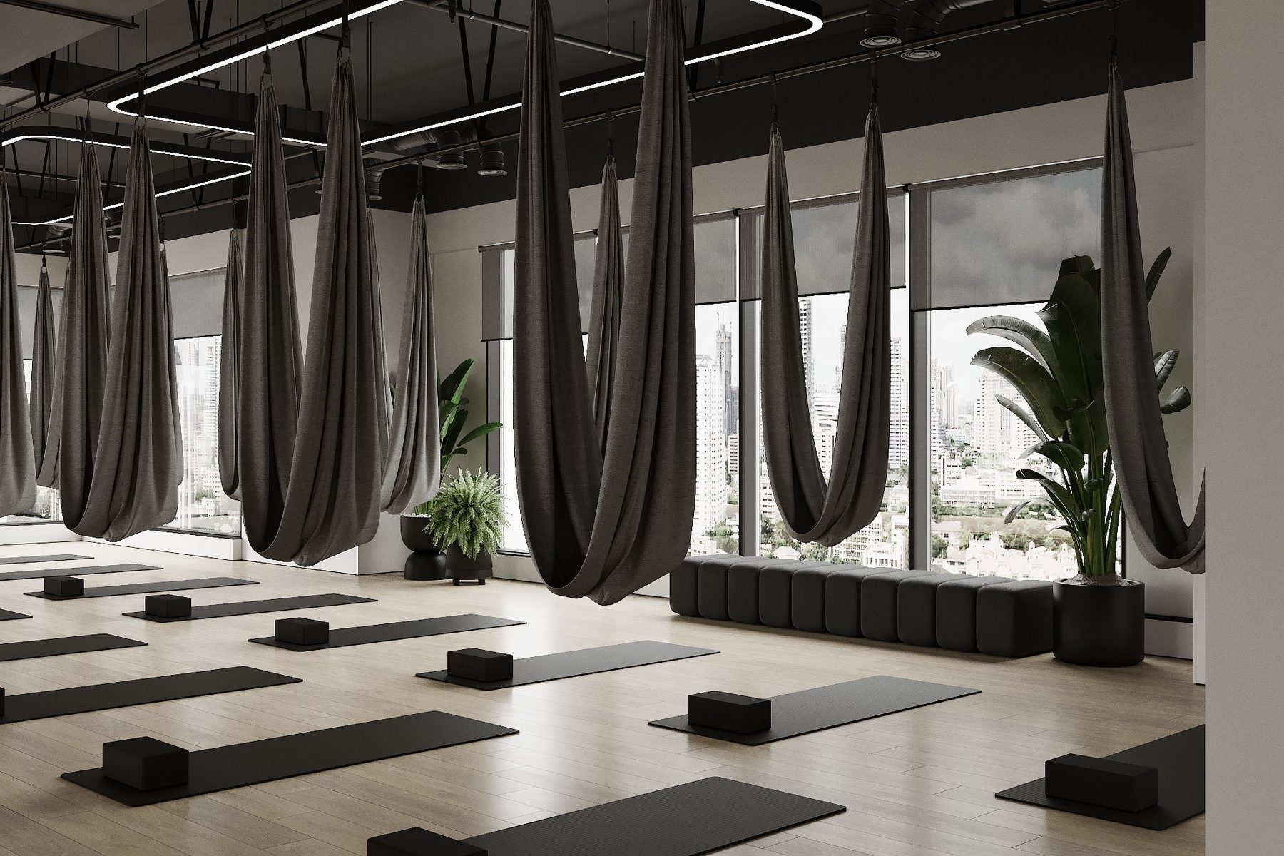 Wellness and fitness studio interior